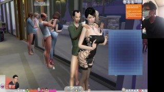 The Sims 4:10 people in the floor-to-ceiling window passionate sex (some clips special masking)